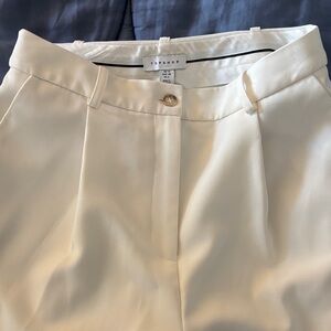Topshop Ivory Pleated Pants